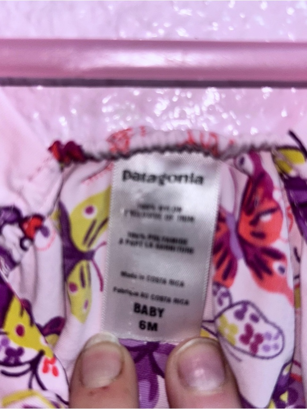 Patagonia Pink Dress with Purple and Yellow Butterfly Print - Picture 3 of 3